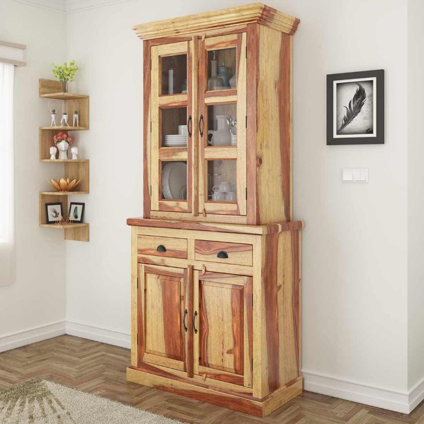 Picture of Ostrander Rustic Solid Rosewood Small Dining Room Hutch
