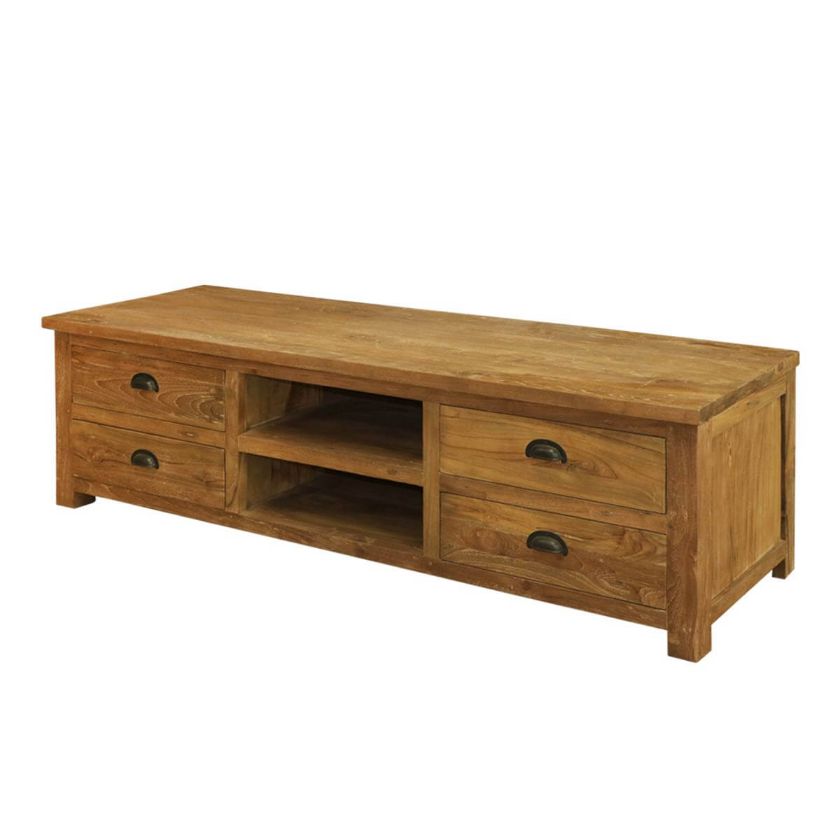 Picture of Oslo Contemporary Reclaimed Teak Wood 4 Drawer Large TV Stand