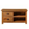 Picture of Genoa Contemporary Teak Wood 2 Open Shelves 2 Drawer Small TV Stand