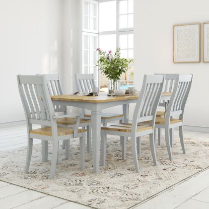 Picture of Ennis Solid White Mango Wood Dining Table Set