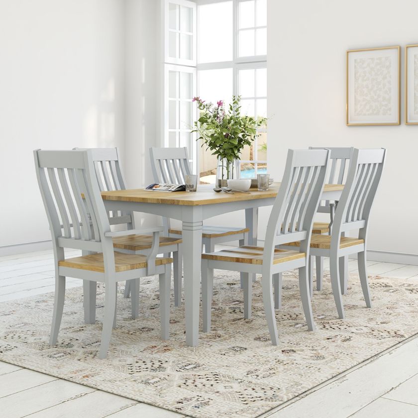 Picture of Ennis Solid White Mango Wood Dining Table & Chair Set