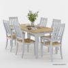 Picture of Ennis Solid White Mango Wood Dining Table Set