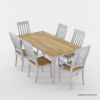 Picture of Ennis Solid White Mango Wood Dining Table Set