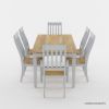 Picture of Ennis Solid White Mango Wood Dining Table Set