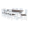 Picture of Danville Farmhouse Two-Tone Solid Wood Dining Table With 8 Chairs Set
