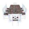 Picture of Danville Farmhouse Two-Tone Solid Wood Dining Table With 8 Chairs Set