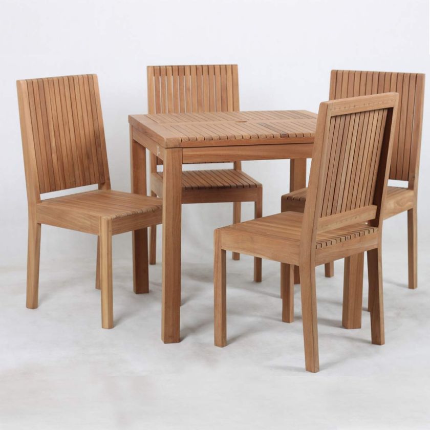 Picture of Ottoville Stylish Weather Resistant Teak Wood Outdoor Dining Table Set