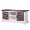 Picture of Selfoss Rustic Teak Wood and Solid Wood Louvered Door TV Stand