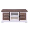 Picture of Selfoss Rustic Teak Wood and Solid Wood Louvered Door TV Stand