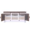 Picture of Selfoss Rustic Teak Wood and Solid Wood Louvered Door TV Stand