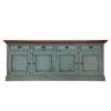 Picture of Scranton Ocean Blue Two Tone Solid Wood Extra Long Sideboard