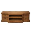 Picture of Bovey Modern Teak Wood Open Shelf 4 Drawer TV Stand