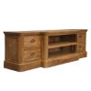 Picture of Bovey Modern Teak Wood Open Shelf 4 Drawer TV Stand