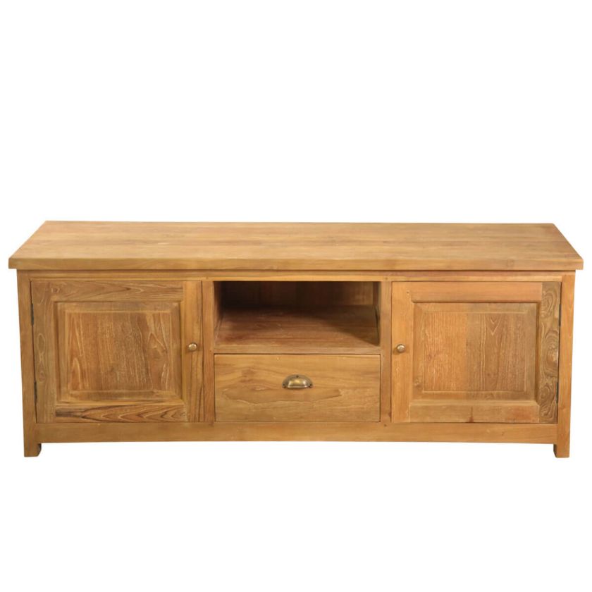 Picture of Marjorie Solid Teak Wood 2 Cabinet and 1 Drawer TV Stand