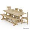 Picture of Fulton Reclaimed Farmhouse Outdoor Dining Set with Bench