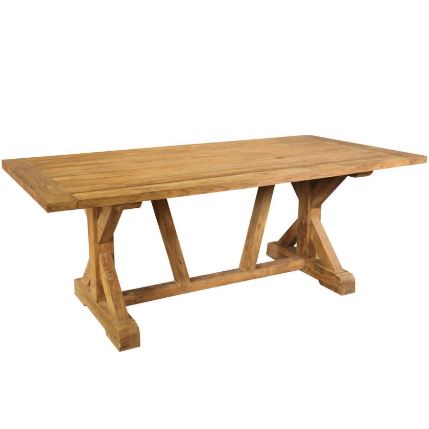 Picture of Fulton Reclaimed Teak Wood Farmhouse Outdoor Dining Table