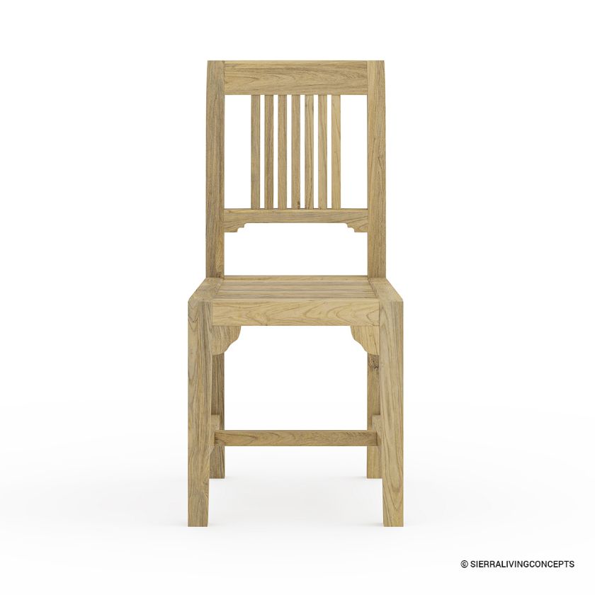 Picture of Fulton Solid Teak Wood Outdoor Vertical Slatted Dining Chair