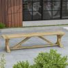 Picture of Fulton Stylish Teak Wood Trestle Base Dining Bench