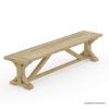 Picture of Fulton Stylish Teak Wood Trestle Base Dining Bench