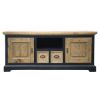 Picture of Carterville Rustic Teak and Mahogany Wood TV Stand Media Cabinet