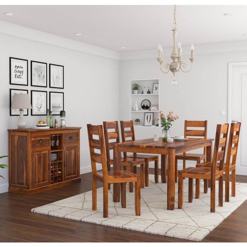 Picture of Cariboo Contemporary Rustic Solid Wood Dining Room Set