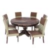Picture of Hosford Modern Handcrafted Solid Wood 8 Piece Round Dining Room Set
