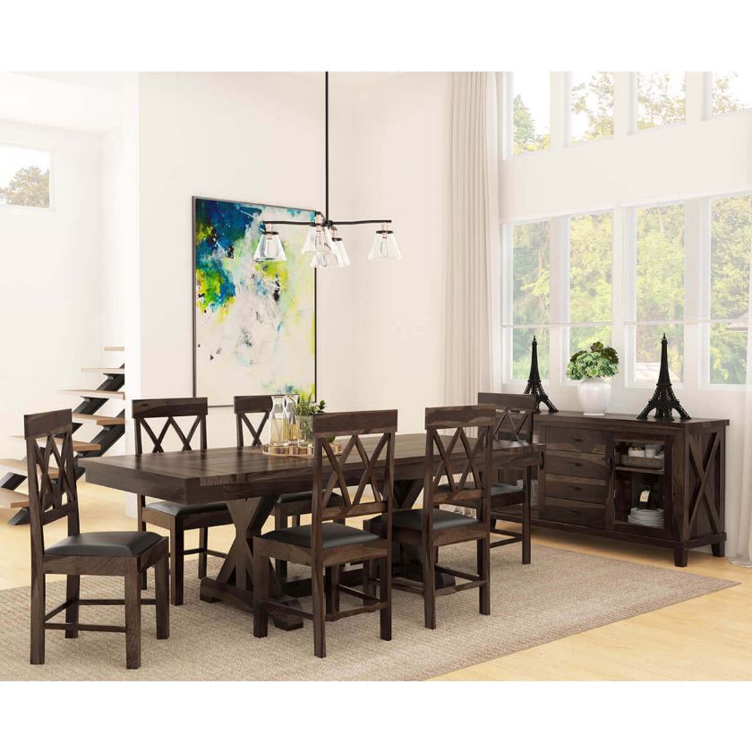 Picture of Antwerp Solid Wood 8 Piece Extension Dining Room Set