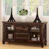 Picture of Antwerp Solid Wood 4 Drawer Large Sideboard Cabinet with Glass Door