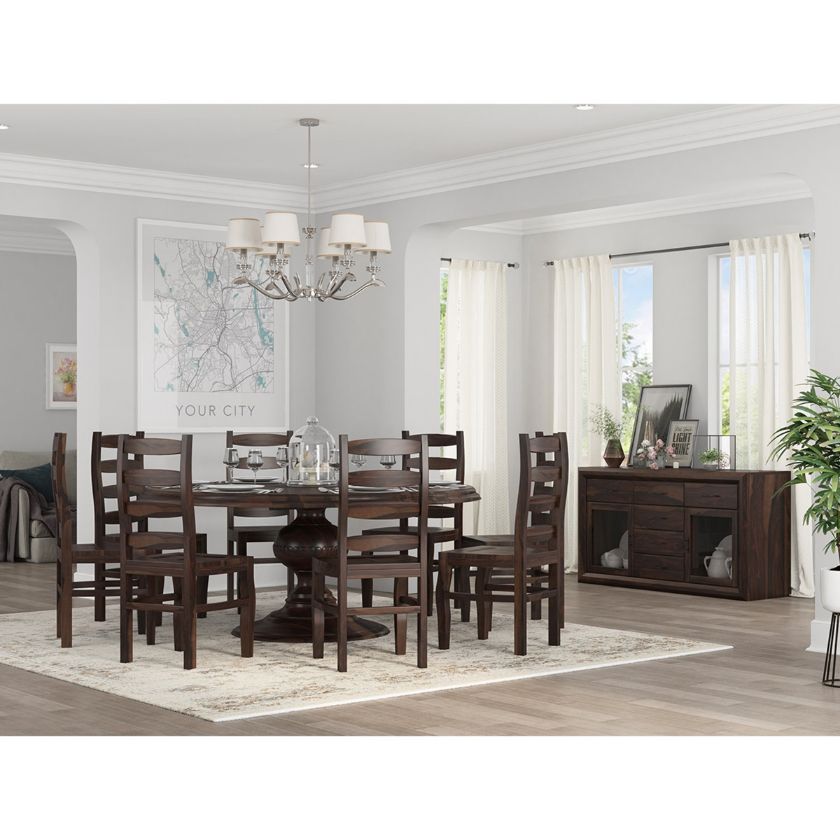 Picture of Minsk Rustic Traditional Rosewood Dining Room Set