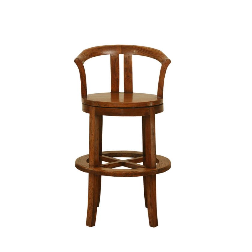 Picture of Bartow Vintage Style Teak Wood Bar Chair