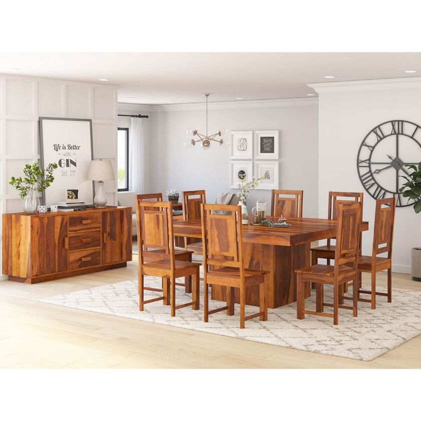 Picture of Brocton Solid Wood Square Pedestal Dining Room Set