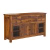 Picture of Cloverdale Solid Wood Dining Room Buffet Cabinet with Glass Door