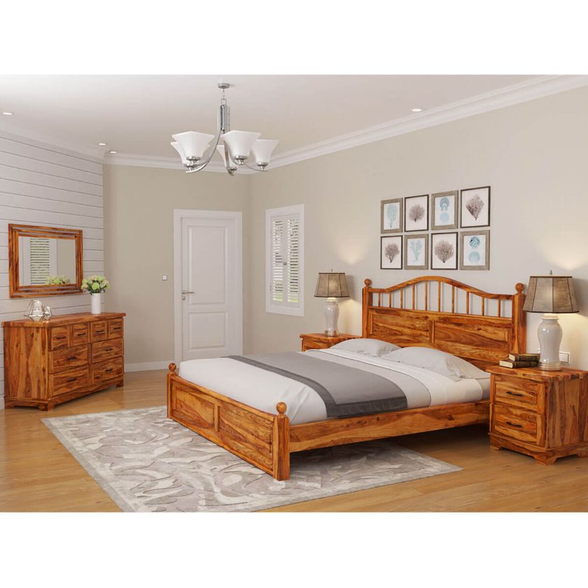 Picture of Colonial Rail Top Solid Wood 5 Piece Bedroom Set