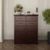 Picture of Vindemia Solid Mahogany Wood Tall Bedroom Dresser Chest With 7 Drawers
