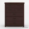 Picture of Vindemia Solid Mahogany Wood Tall Bedroom Dresser Chest With 7 Drawers