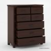 Picture of Vindemia Solid Mahogany Wood Tall Bedroom Dresser Chest With 7 Drawers