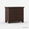 Picture of Vindemia Contemporary Style Solid Mahogany Wood 2 Drawer Nightstand 