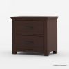 Picture of Vindemia Contemporary Style Solid Mahogany Wood 2 Drawer Nightstand 
