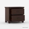 Picture of Vindemia Contemporary Style Solid Mahogany Wood 2 Drawer Nightstand 