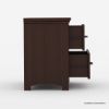 Picture of Vindemia Contemporary Style Solid Mahogany Wood 2 Drawer Nightstand 
