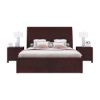Picture of Petros Transitional Mahogany Wooden Sleigh Storage Platform Bed