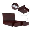 Picture of Petros Transitional Mahogany Wooden Sleigh Storage Platform Bed