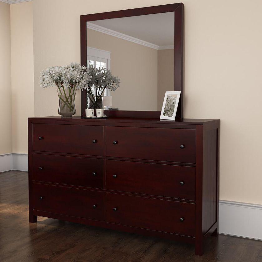 Picture of Petros Transitional Mahogany Wood 6 Drawer Double Dresser