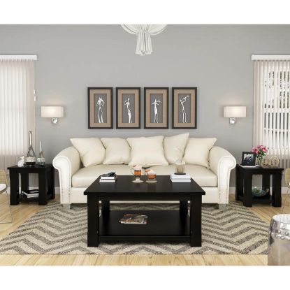 Solid Wood 3 Piece Coffee Table Set