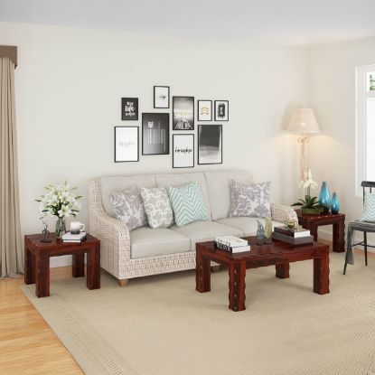 Picture of Yakima Rustic Solid Wood 3 Piece Coffee Table Set