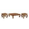 Picture of Halfeti Contemporary Rustic Solid Wood 3 Piece Opium Coffee Table Set