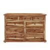 Picture of Larvik Rustic Solid Wood Bedroom Dresser With 9 Drawers