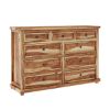 Picture of Larvik Rustic Solid Wood Bedroom Dresser With 9 Drawers