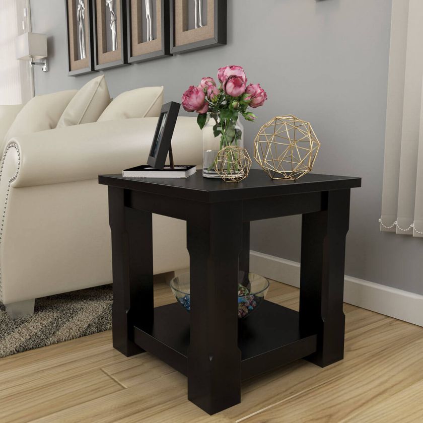 Picture of Brimson Contemporary Style Solid Wood 2 Tier Square End Table 