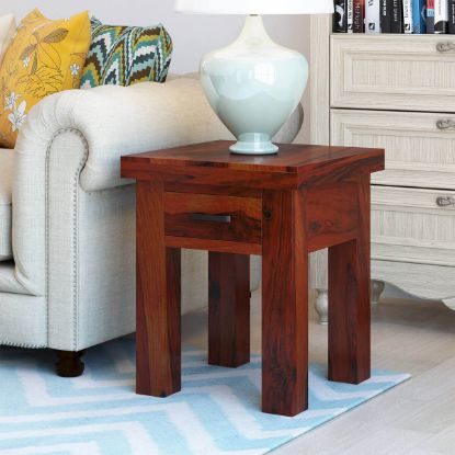 Picture of Cheverly Modern Style Solid Wood Handcrafted 1 Drawer End Table